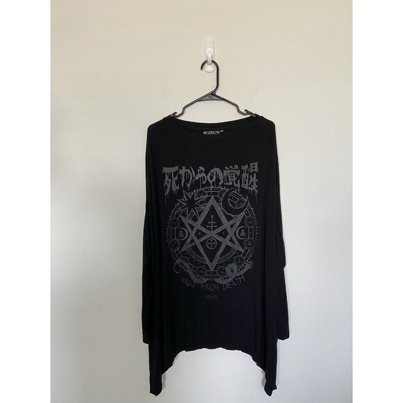 Killstar Gothic Tunic Dress XS Black Womens Wake From Death Ritual Oversized Top - Picture 3 of 11